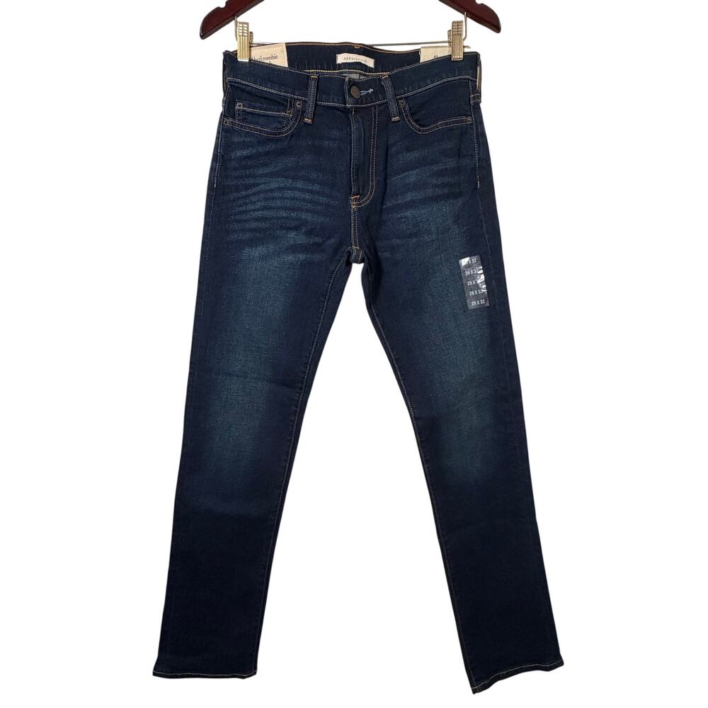 29x32 NWT Abercrombie & Fitch Slim Straight Jeans Dark Wash Classic Y2K Denim